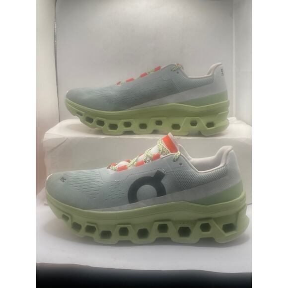 On Cloudmonster Women’s Running Shoes Glacier/Meadow Size 8.5 Width B - Medium - Picture 3 of 10